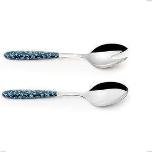True Flowers Salad Cutlery Set, 18.0 Stainless Steel Nickel Free, PBT Handle with Sublimated Polished Steel, Length 250 mm
