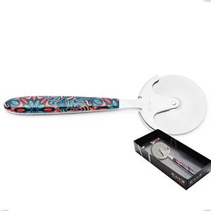 Showcase Packaging Vero Damasco Pizza Cutter Wheel, 18.0 Nickel-Free Steel, PBT Handle with Polished Steel Sublimation