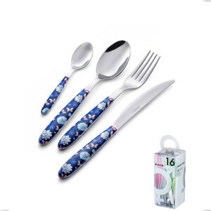 You&Me 16 Pieces Vero Garden Cutlery Set, 18.0 Nickel-Free Steel, PBT Handle with Sublimated Polished Steel