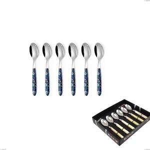 Display Pack 6 Pieces Vero Garden Coffee Spoon, 18.0 Nickel Free Steel, PBT Sublimated Handle Polished Steel