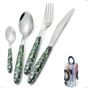 You&Me 24 Pieces Cutlery Set Vero Icon, 18.0 Stainless Steel Nickel Free, PBT Sublimated Handle Polished Steel