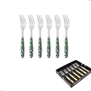 Display Box 6 Pieces Dessert Forks Vero Icon, 18.0 Nickel Free Steel, PBT Sublimated Handle Polished Steel Name: Vero Icon