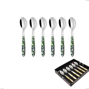 Showcase Pack 6 Pieces Vero Icon Coffee Spoon, 18.0 Nickel Free Steel, PBT Handle with Sublimated Polished Steel