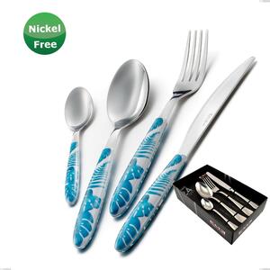Vero Jungle Turch ese 32 Cutlery Set 24 Pieces in Display Case, Stainless Steel 18/0, Thickness 2.50 mm