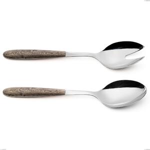 Larch Salad Cutlery Set, 18.0 Nickel Free Stainless Steel, PBT Handle with Sublimated Polished Steel, Length 250 mm, Name: Vero Larice