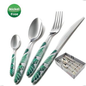 Vero Jungle Green 36, 16-Piece Cutlery Set in Showcase Packaging, 18/0 Stainless Steel, 2.5 mm Thickness