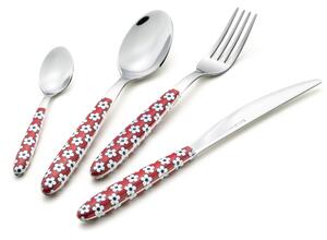 Coloured Cutlery Set 4 Pieces VERO MARGARITA Red 1 Table Setting 18/C in Showcase Packaging VERO MARGARITA