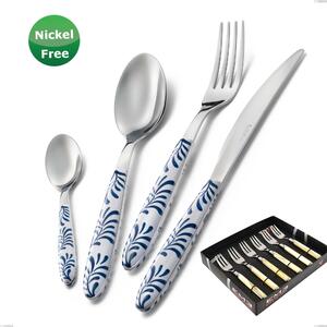 Showcase Pack 6 Pieces Dessert Forks Vero Mediterraneo Bianco 19, Stainless Steel 18/0, Thickness 2.50 mm
