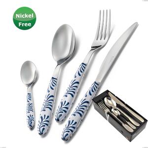 Vero Mediterraneo Bianco 19 Cutlery Set 24 Pieces in Space-Saving Packaging, Stainless Steel 18/0, Thickness 2.50 mm