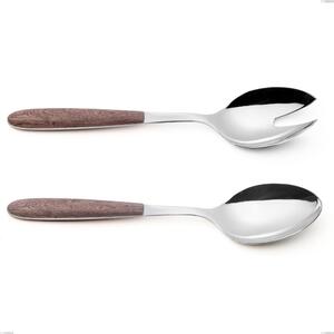 True Walnut Salad Cutlery Set, 18.0 Nickel Free Stainless Steel, PBT Handle with Sublimated Polished Steel, Length 250 mm Name: True Walnut