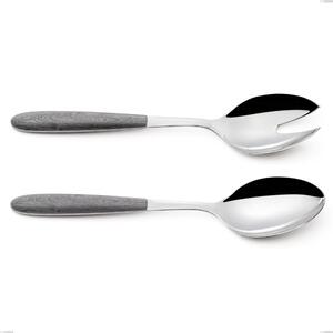 True Elm Grey Salad Cutlery Pair, 18.0 Nickel Free Steel, PBT Handle with Sublimated Polished Steel, Length 250 mm Name: True Elm Grey