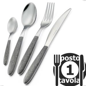 Grey Elm True Cutlery Set, 18.0 Nickel Free Steel, PBT Handle with Sublimated Polished Steel Name: Vero Olmo Grigio