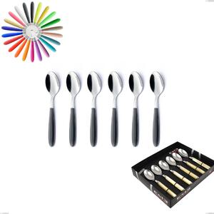 Showcase Pack 6 Pieces Vero Coffee Spoon, 18/0 AISI 430 Nickel Free Stainless Steel with ABS Acrylic Handles