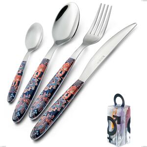 You&Me 24 Pieces Cutlery Set Vero Pechino, Stainless Steel 18.0, PBT Sublimated Handle Polished Steel