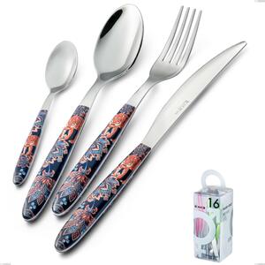 You&Me 16-Piece Cutlery Set Vero Pechino, 18.0 Steel, Sublimated PBT Handle with Polished Steel