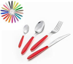 VERO EME 4-Piece Cutlery Set in 18.C Stainless Steel with Coloured ABS Handles