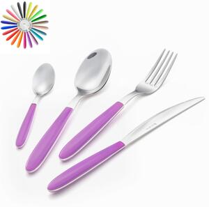 VERO 4 Piece Cutlery Set in 18.C Stainless Steel with Coloured ABS Handles