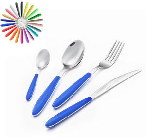 VERO 4 Piece Cutlery Set in 18.C Stainless Steel with Coloured ABS Handles