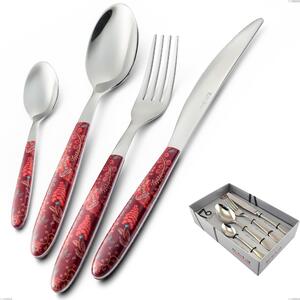 16-Piece Vero Samarcanda Cutlery Set in Showcase Packaging, 18.0 Nickel-Free Stainless Steel, PBT Sublimated Polished Steel Handle