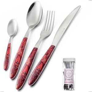 French Jar Packaging 16 Pieces Vero Samarcanda Cutlery, 18.0 Nickel Free Steel, PBT Sublimated Handle Polished Steel