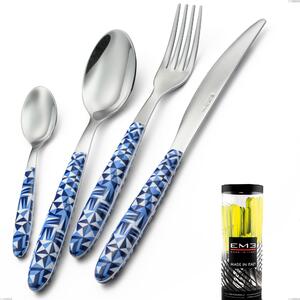 Cylinder Packaging Cutlery Set 24 Pieces Vero Triangle, 18.0 Nickel Free Stainless Steel, PBT Handle with Sublimated Polished Steel Name: Vero Triangle