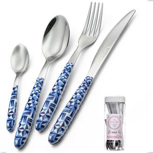 French Jar Packaging 16 Piece Vero Triangle Cutlery Set, 18.0 Nickel Free Steel, PBT Sublimated Polished Steel Handle