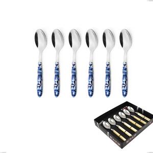 Showcase Pack 6 Pieces Vero Triangle Coffee Spoon, 18.0 Nickel Free Steel, PBT Sublimated Handle Polished Steel Name: Vero Triangle