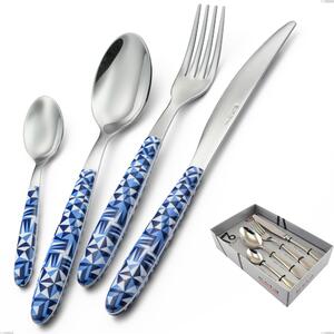 16-Piece Vero Triangle Cutlery Set in Display Box, 18.0 Nickel-Free Stainless Steel, PBT Handle with Polished Steel Sublimation