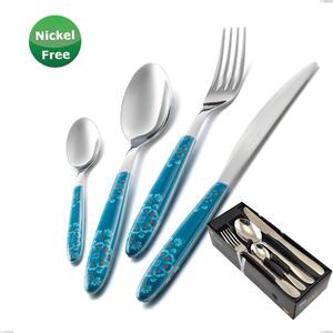 Vero Trinacria Verde 31 24-piece cutlery set in space-saving packaging, stainless steel 18/0