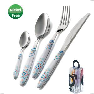 You&Me 24 Pieces Cutlery Set Vero Trinacria Bianco 19, Stainless Steel 18/0