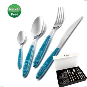 Vero Trinacria Verde 31 cutlery set 24 pieces in panoramic packaging with book closure, stainless steel 18/0
