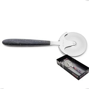 Vero Wenge Pizza Cutter Showcase Packaging, 18.0 Nickel Free Steel, PBT Sublimated Polished Steel Handle
