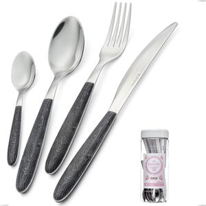 French Jar Package 16 Pieces Vero Wenge Cutlery, 18.0 Nickel Free Steel, PBT Sublimated Handle Polished Steel