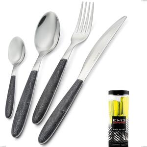 Cylinder pack 24 pieces cutlery Vero Wenge, stainless steel 18.0 nickel free, PBT handle with sublimated polished steel