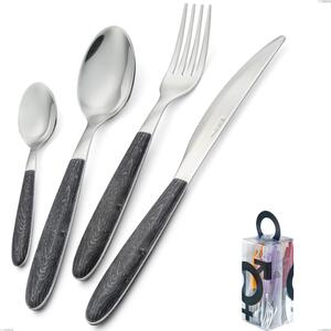 You&Me 24-piece cutlery set Vero Wenge, 18.0 stainless steel nickel free, PBT sublimated handle polished steel