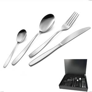 Wind 24-piece cutlery set in wooden case, economical knife, 18/0 Stainless Steel Nickel Free, 2 mm thickness