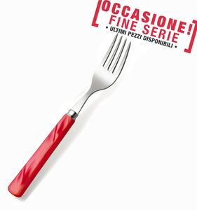 PERLA ROSSO 18.10 Table Fork (AISI 304) with Beaded Handle Dishwasher Safe Red Pearl Rosso Cutlery