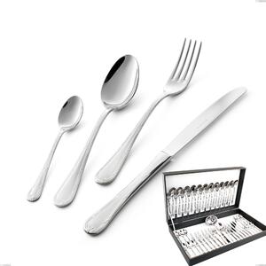 Luigi XVI 51 Pieces Cutlery Set in Canteen Box, Hollow Handle Knife, Stainless Steel 18.10 (AISI304), 3.00 mm Thickness