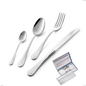 Luigi XVI 75-Piece Cutlery Set in Gift Case, Stainless Steel 18.10 (AISI304), 3.00 mm Thickness