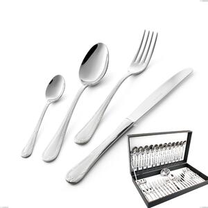 Luigi XVI 51 Piece Cutlery Set in Canteen Box, Stainless Steel 18.10 (AISI304), 3.00 mm Thickness