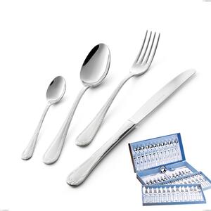 113 Piece Luigi XVI Cutlery Set in Gift Case, Stainless Steel 18.10 (AISI304), 3.00 mm Thickness