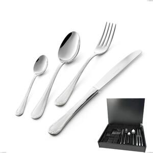 Luigi XVI 24 Piece Cutlery Set in Wooden Case, Stainless Steel 18.10 (AISI304), 3.00 mm Thickness