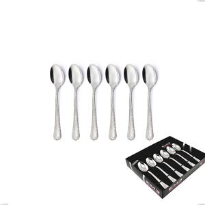 Set of 6 Luigi XVI Coffee Spoons in Display Case, Stainless Steel 18.10 (AISI304), 3.00 mm Thickness