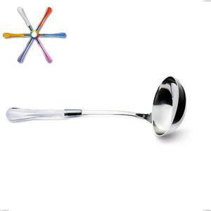 Sapphire Ladle, (18.10 aisi304 stainless steel), methacrylate handle named Zaffiro