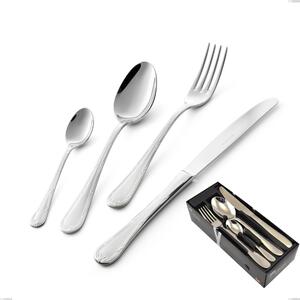 Luigi XVI 24 Piece Cutlery Set in Space-Saving Packaging, Stainless Steel 18.10 (AISI304), 3.00 mm Thickness