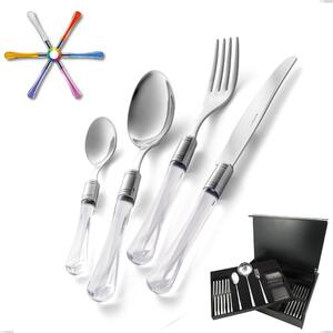 75-Piece Sapphire Cutlery Set in Wooden Case, (18.10 aisi304 Stainless Steel), Methacrylate Handle, Named: Sapphire