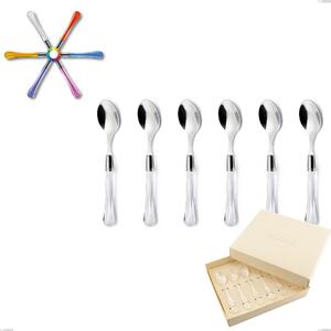 Sapphire Favour Box 6 Coffee Spoons, (Stainless Steel 18.10 aisi304), Methacrylate Handle: Sapphire Cutlery Set 6 Pieces