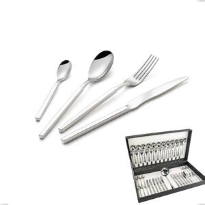 Zeus Inox 49 Piece Cutlery Set in Canteen Box, Polished Forged Stainless Steel 18/10 (AISI 304)