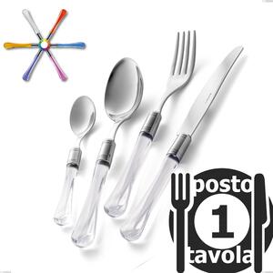 Sapphire 1 Place Setting Cutlery, (18.10 AISI304 Stainless Steel), Methacrylate Handle Name: Sapphire