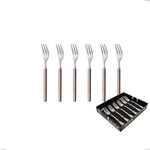 Set of 6 Zeus Fire Dessert Forks in Display Box, Forged Stainless Steel 18/10 (AISI 304)